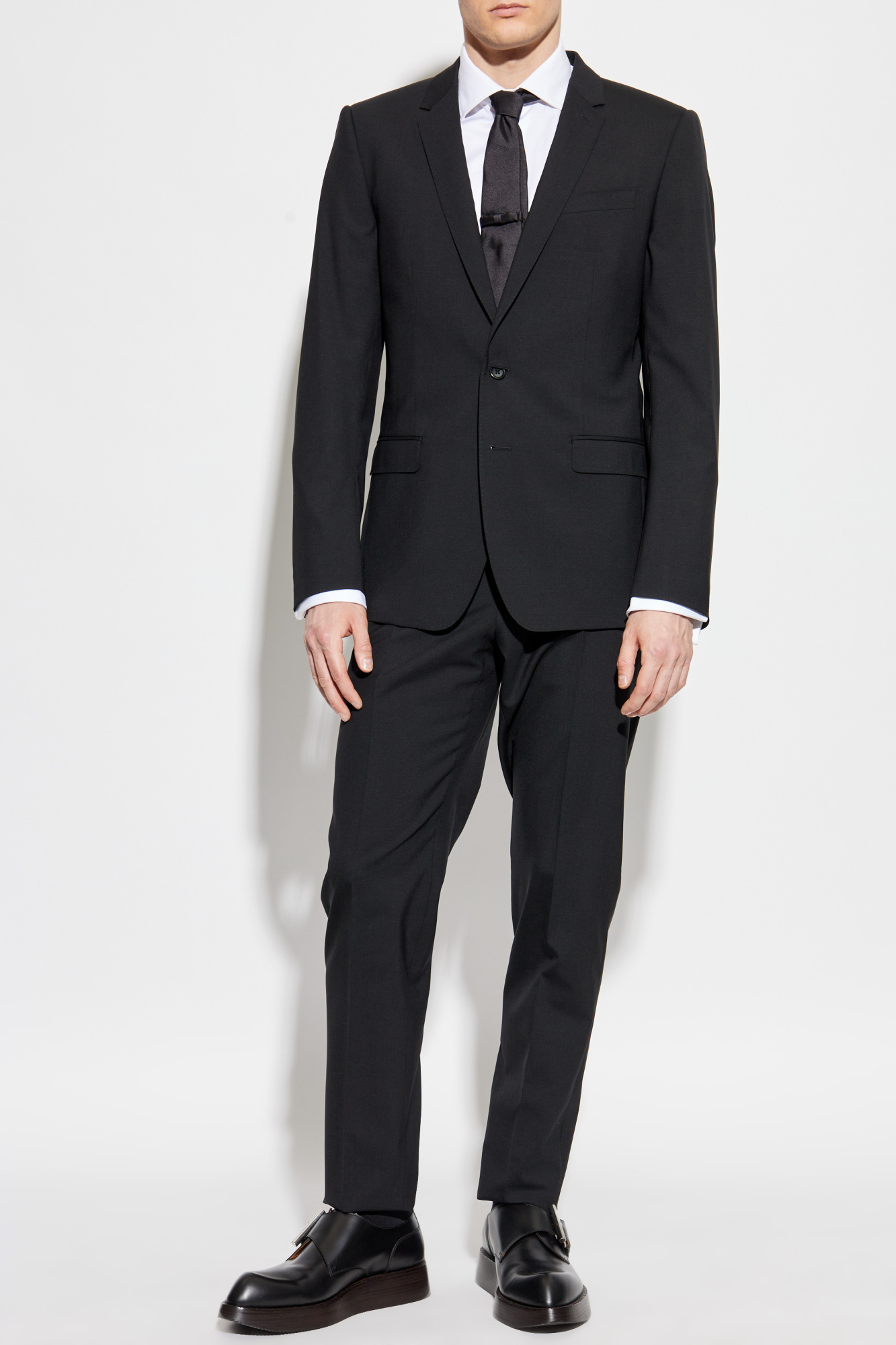Dolce & Gabbana Black Wool Dress Formal Men Waistcoat Vest